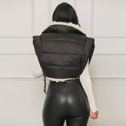 Plus Size Solid Color Cashmere Reversible Wear Cotton Vest BN 9440