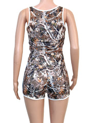 Camouflage Print Sleeveless Two Piece Shorts Set SH 391102