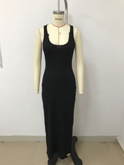 U Neck Sling Solid Bodycon Dress LSD LD1778
