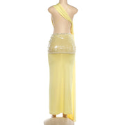 Single Shoulder Slash Neck Maxi Dress GZJQ R6S08362A