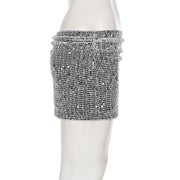 Sequin Ruched Slim Mini Skirts GPKJ MR47638