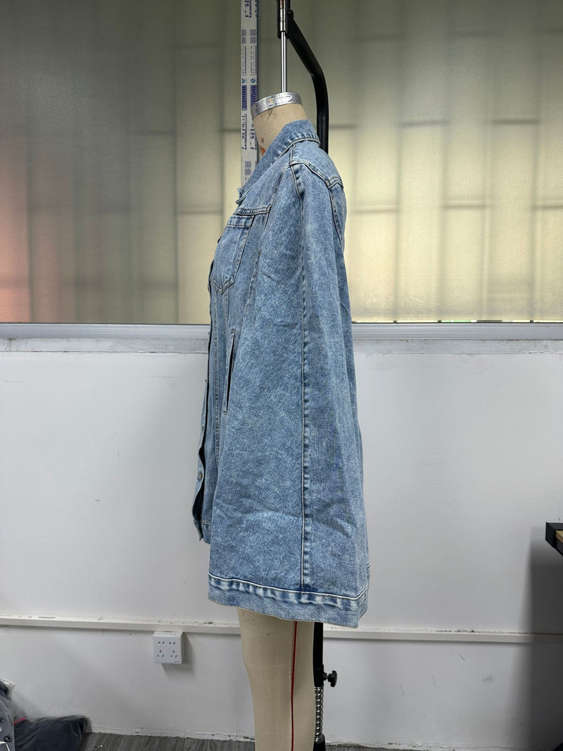 Fashion Irregular Loose Denim Jacket GYXN 35622