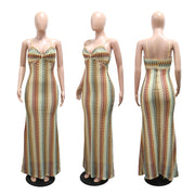 Sexy Printed Spaghetti Strap Maxi Dress CYA 902494