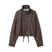 Polka Dot Print Long Sleeve Zipper Coats GYZS BB058