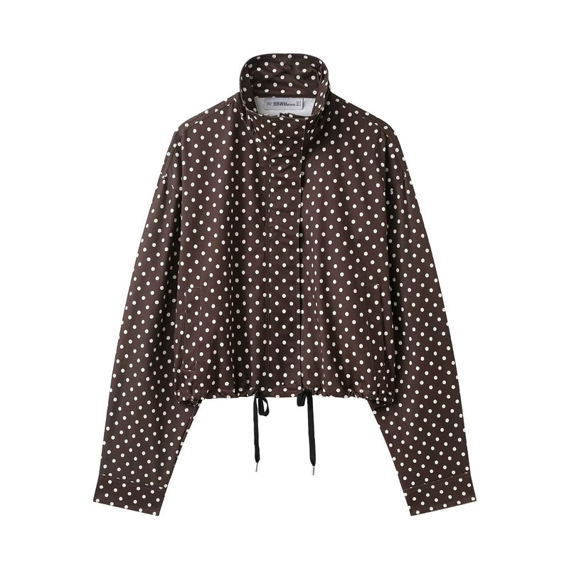 Polka Dot Print Long Sleeve Zipper Coats GYZS BB058