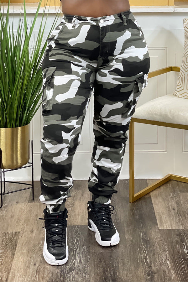 Fashion Camouflage Print Pocket Pant OD 8635