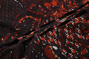 Long Sleeve Print Tie Up Split Maxi Dress XEF K6D13727A