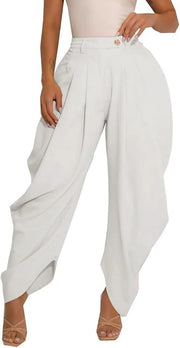 Solid Color Wide Leg Flower Bud Pants GXHF M80802