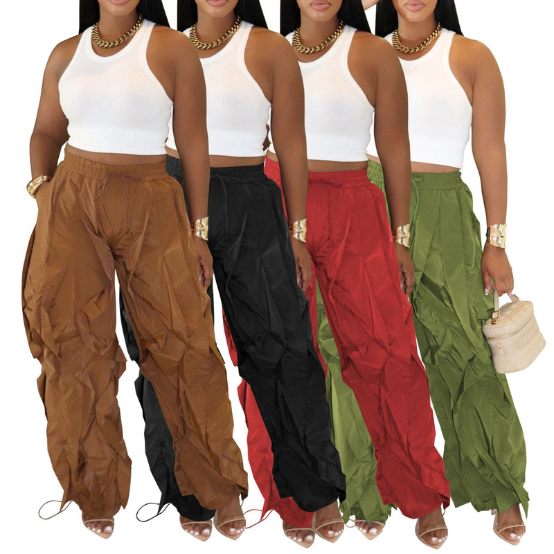 Solid Color Patchwork Loose Pants AIL 336