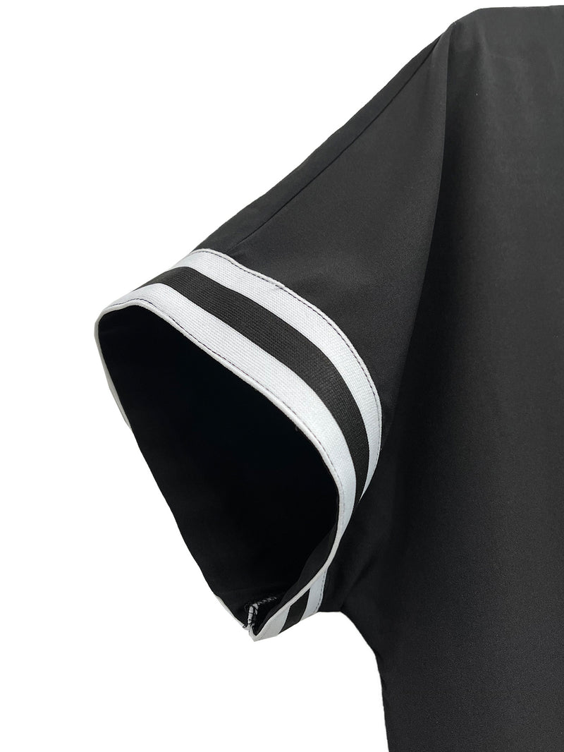 Plus Size Lapel Single Breasted Button Long Dress QMZF 2181