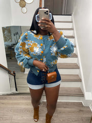 Floral Single breasted Short Coat ZSD 0562
