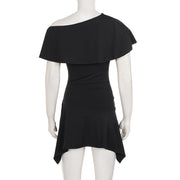 Slash Shoulder Short Sleeve Mini Dress GPKJ MR49536