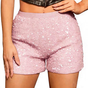 Solid Color Sequin Shorts GXRF QC0166