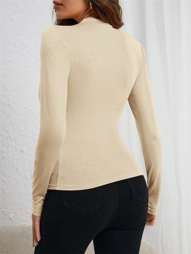 Long Sleeve Ruched T Shirt GZYF 1126