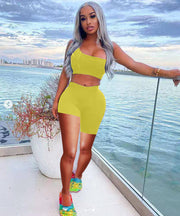 Fashion Asymmetry Solid Color Sports Two Piece Sets TK 6162