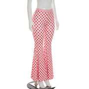 Polka Dot Print Flare Pants GSZM Q26PT084