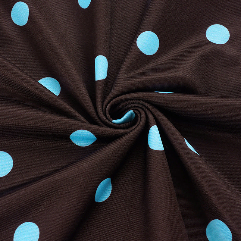 Polka Dots Print Backless Mini Dress GPKJ MR49193