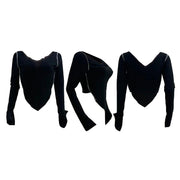 Casual Ribbed V neck Solid Long Sleeve Top GLF 08009