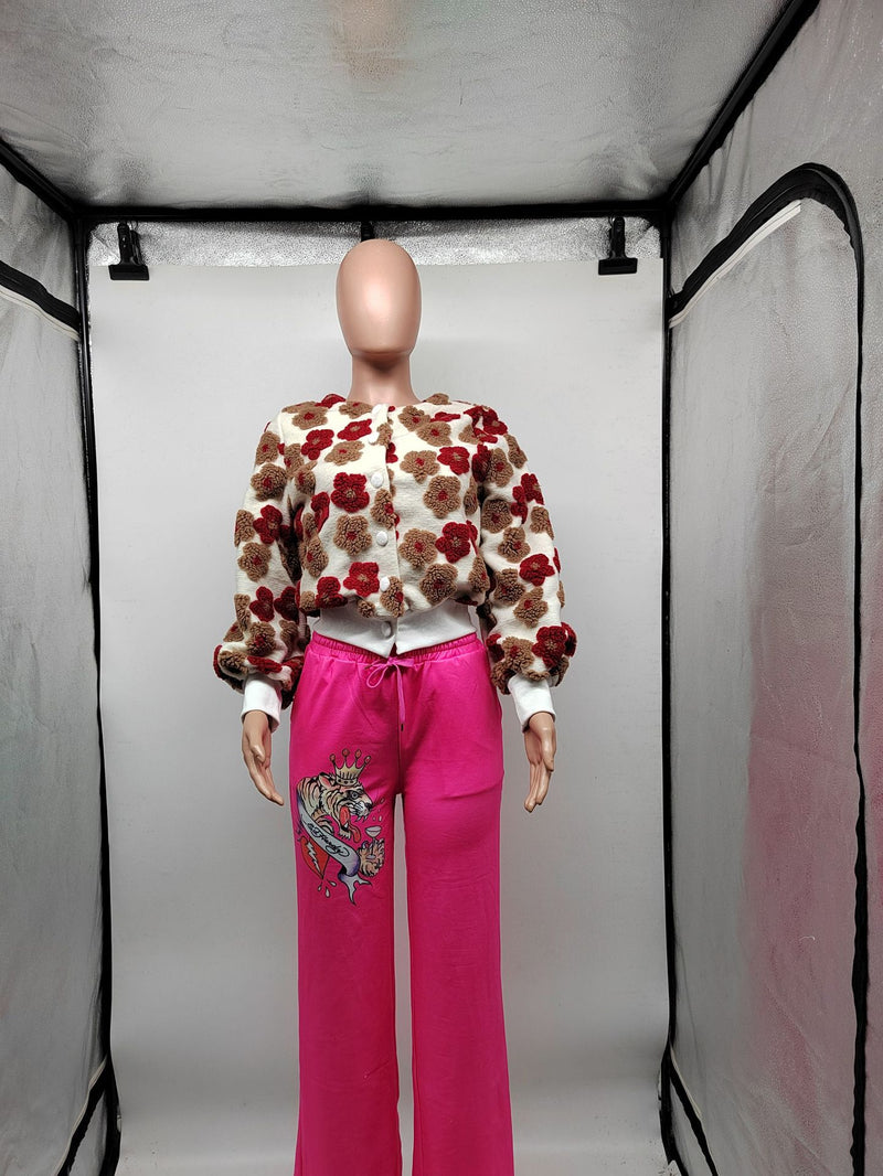 Casual Jacquard Plush Coat GMJL XH031