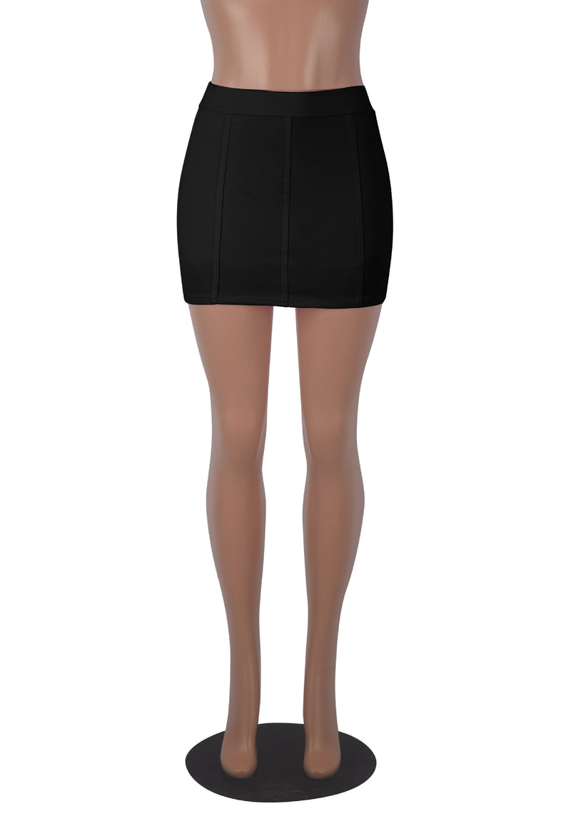 Solid Color Slim Sexy Mini Skirt MZ 2878