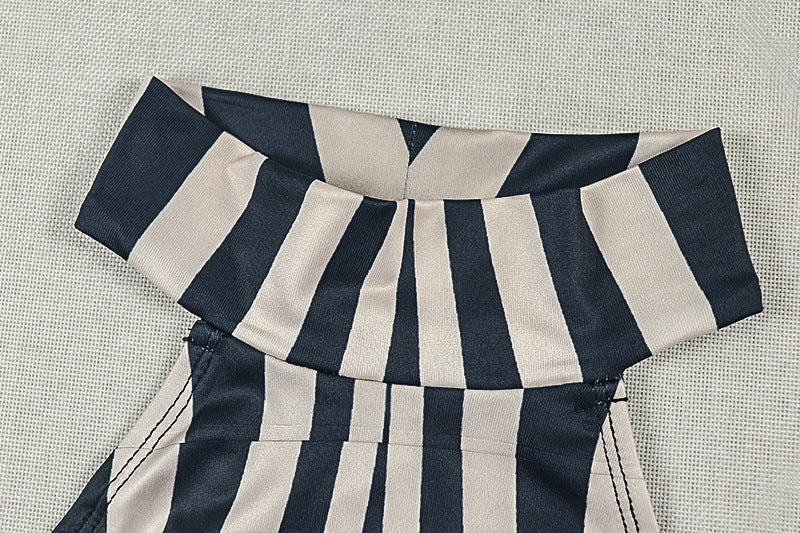 Stripe Print Sleeveless Backless Maxi Dress GJYO JD305667