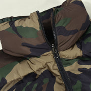 Camouflage Collar Sleeveless Short Cotton Jacket Coat GNZD 9445TD