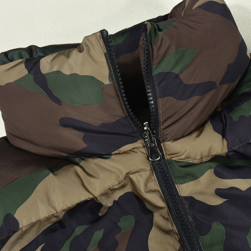 Camouflage Collar Sleeveless Short Cotton Jacket Coat GNZD 9445TD