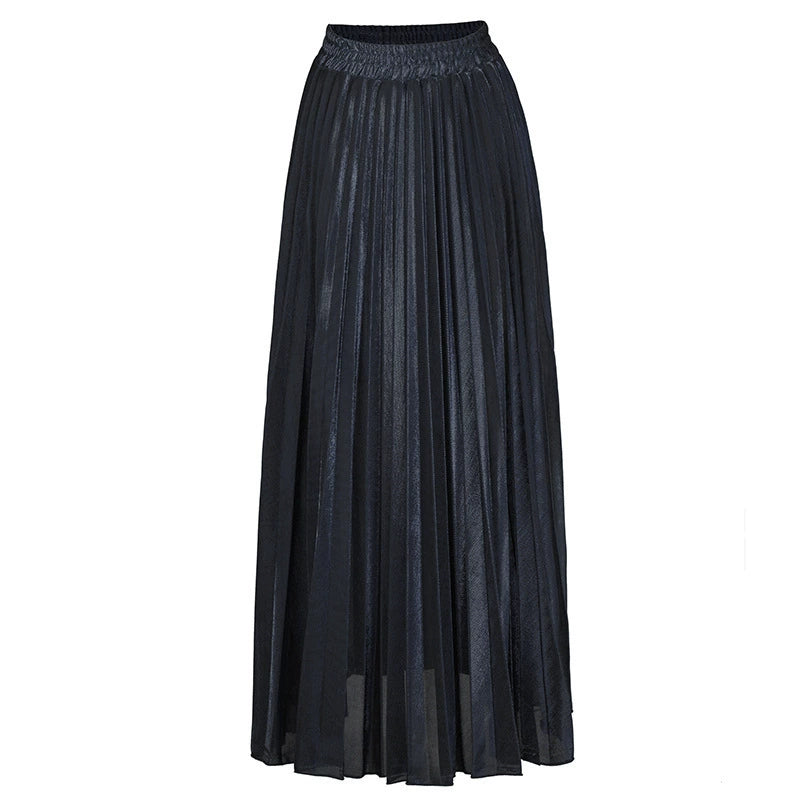 High Waist Pleated Long Skirt GXRF Y30