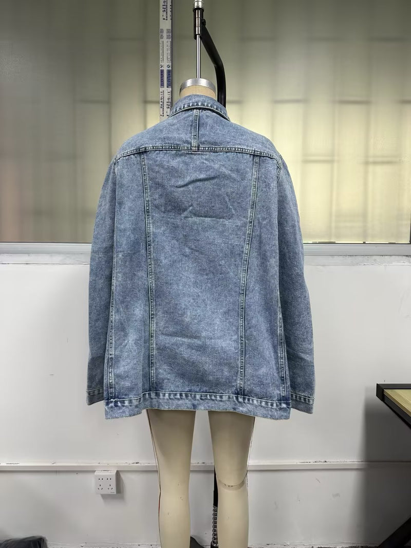 Fashion Irregular Loose Denim Jacket GYXN 35622