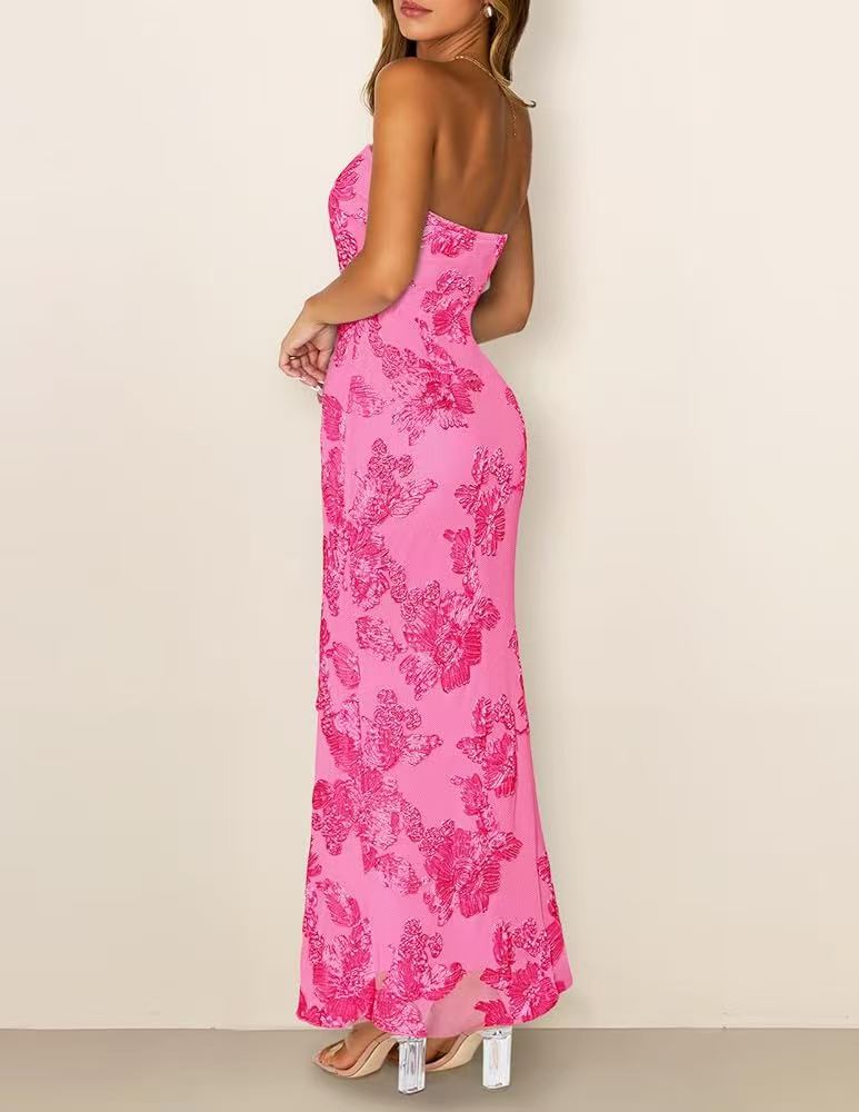 Embroidered Off Shoulder Evening Dress YMYF 9579