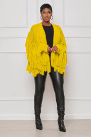 Solid Knits Tassel Cardigan Coat TR 1240