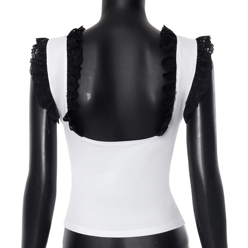 Square Neck Lace Camisole Top GDSF Q25TP084