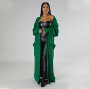 Plus Size Fashion Long Sleeve Long Sweater Jacket GOSD 6813