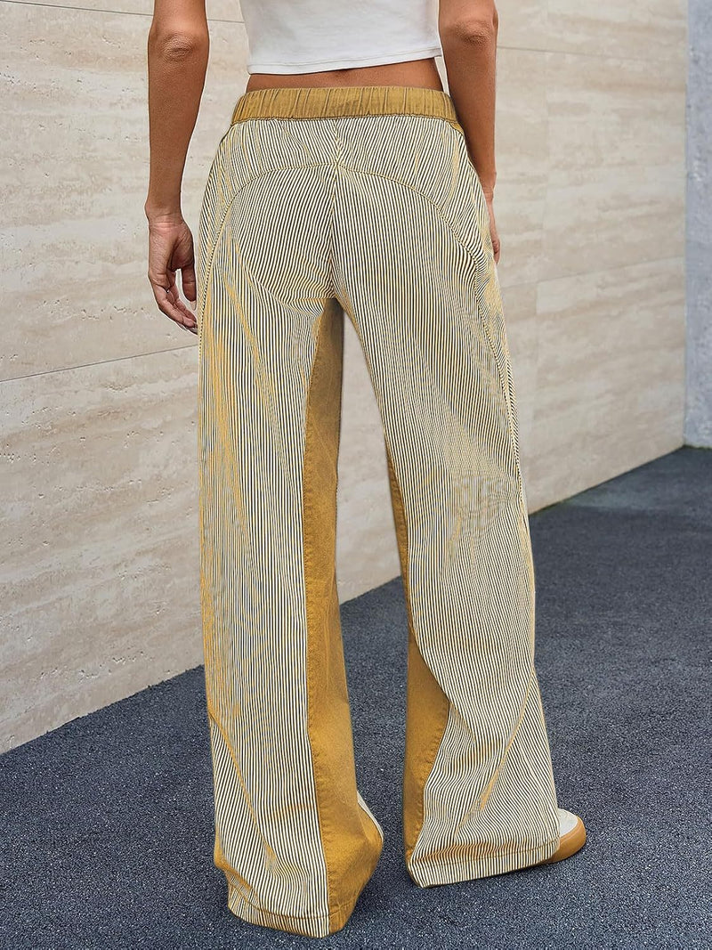 Loose Color Block Wide Leg Jeans GYAN 059