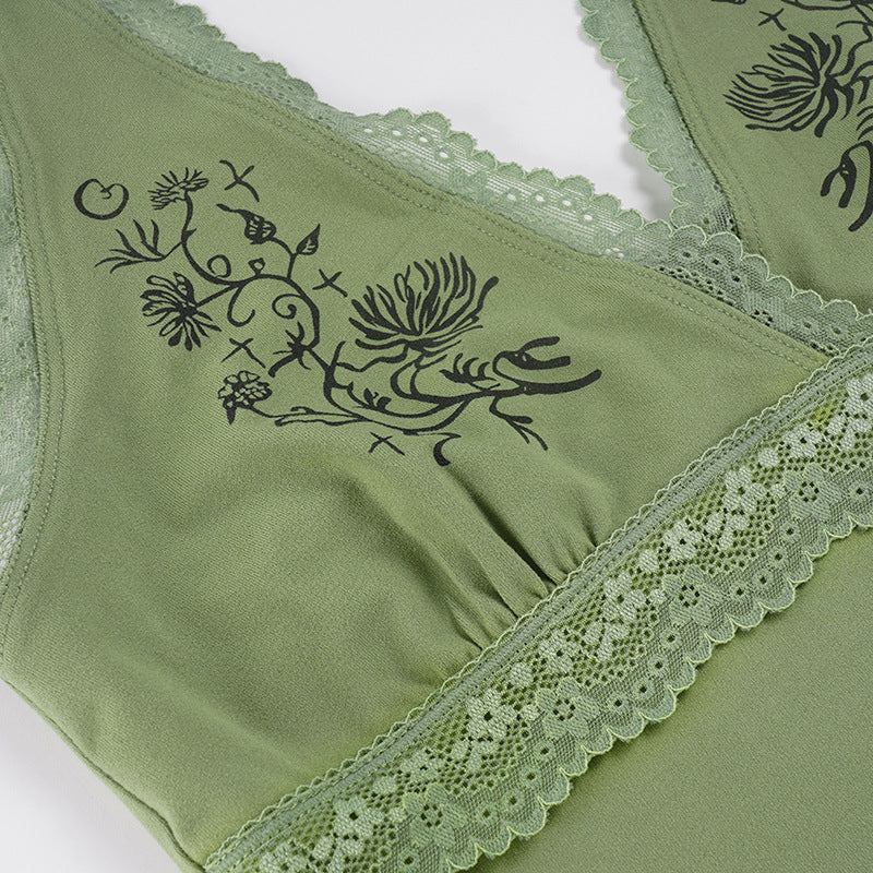 Lace Edge Patchwork Halterneck Tank Top GPKJ MR49253
