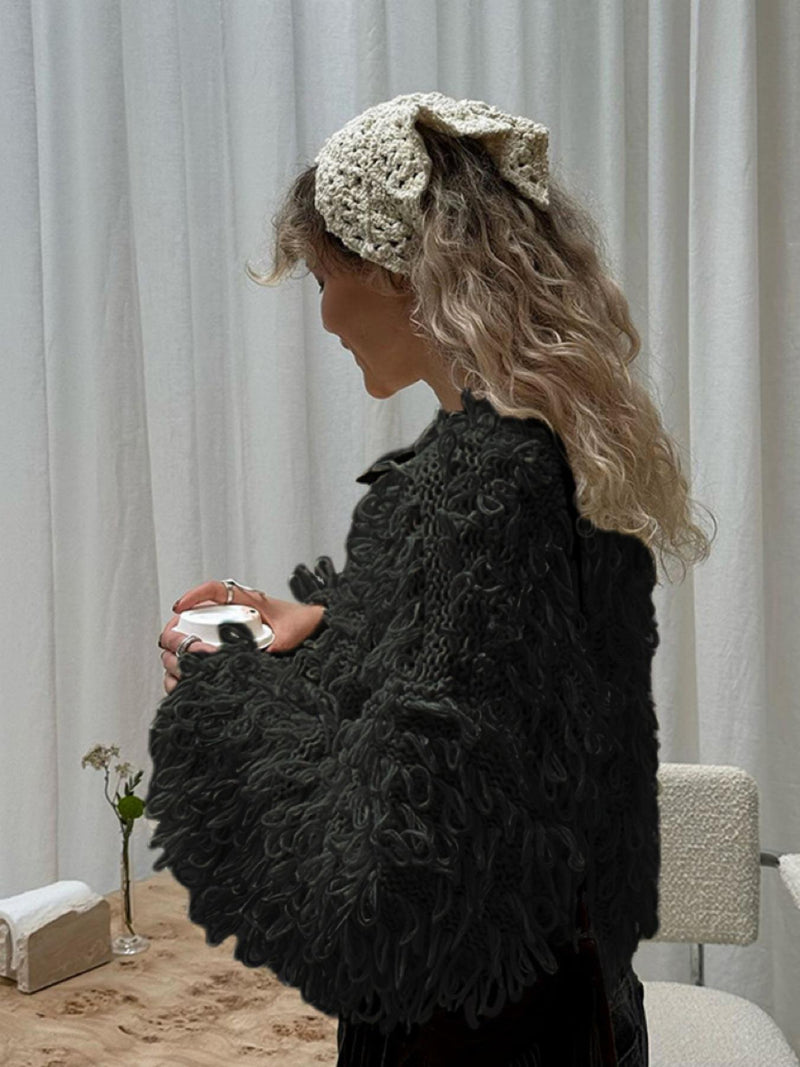Knits Tassel Long Sleeve Button Coats GQNF F00121CM