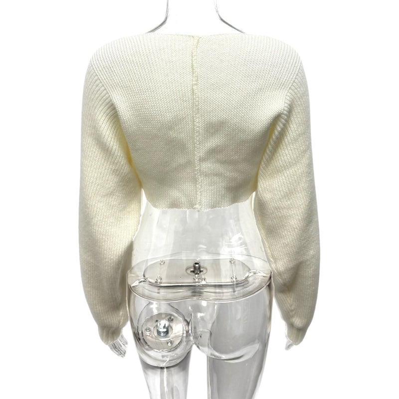 Long Sleeve V Neck Knits Sweater GQNF Y00255CM