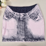 Fashion Long Sleeve Print Skirts Two Piece Set GNZD 9651SD