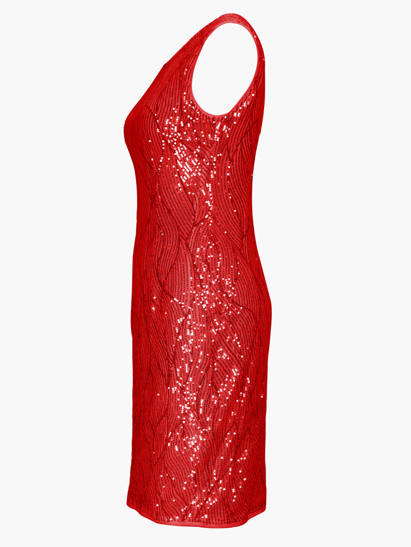 Sleeveless Sequin Slim Mini Dress XHSY BQ6624
