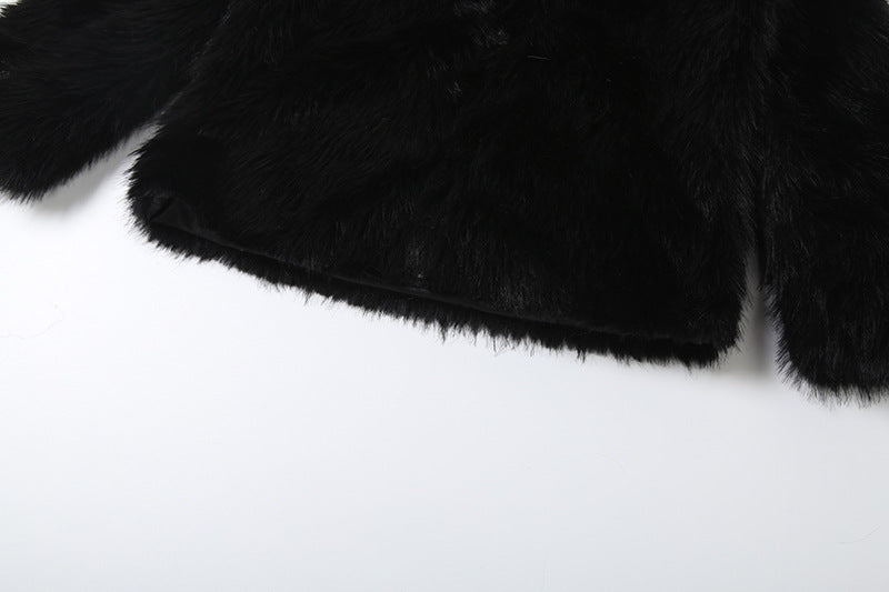 Long Sleeve Solid Color Plush Coat XEF K25C84302