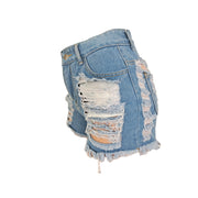 Denim Ripped Hole Jeans Mini Shorts GCNF 0131b