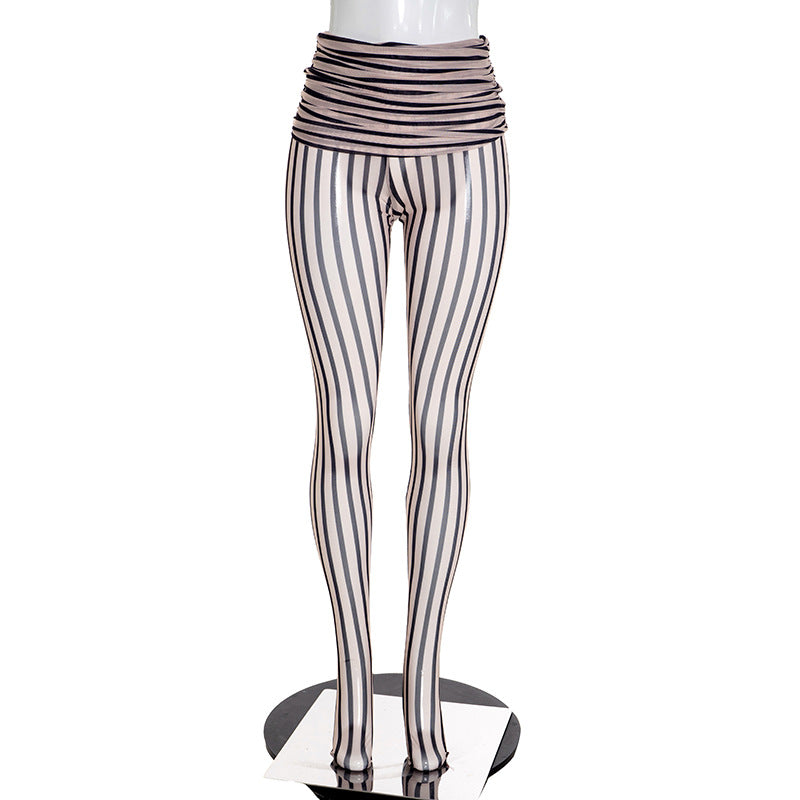 Mesh Print See Through Casual Pant MXBF Y26PT319