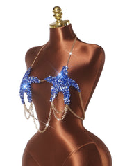 Starfish Sequin Rhinestone Chain Tank Top GZYY B27442