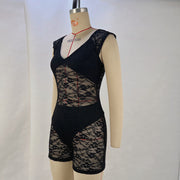 Tight See Through Embroider Romper GPBY 15118