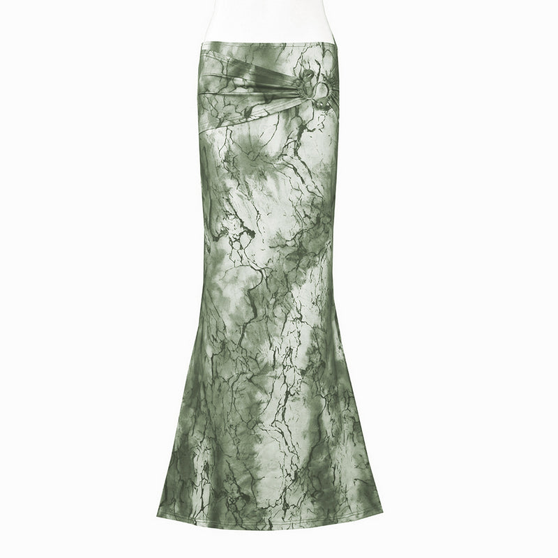 Printed Low waist Fishtail Skirt GFRT 42053SBG