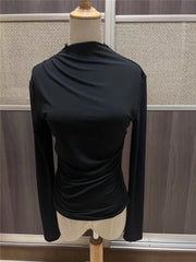 Long Sleeve Ruched T Shirt GZYF 1007