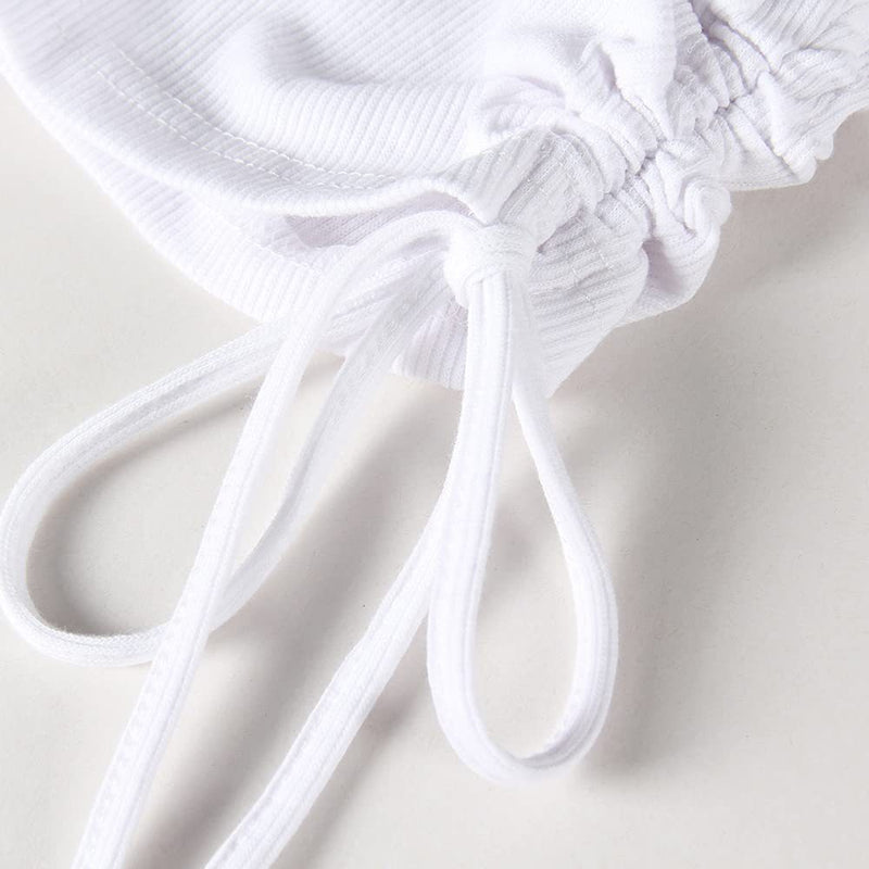 Sleeveless O Neck Drawstring T Shirt YMZY 11504