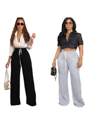 Solid Color Casual Drawstring Pants OD 8710