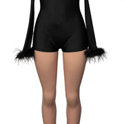 Backless Long Sleeve Tight Romper SHD 9580