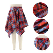 Plaid Shirt Irregular Skrits QYMF 104